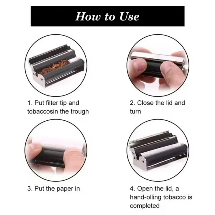 New Portable 70/78/110 MM Mini Metal Manual Rolling Machine Paper Tobacco Hand Roller Cigarette Maker Gadgets for Men Gift - Image 5