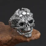 Vintage Skull Ring Men Punk Jewelry Ring Adjustable Size