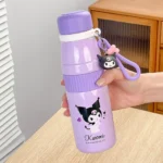 420ml Sanrio Thermos Cup Girls Cute Water Cup Travel Sports Portable Kuromi Mymelody Straight Drinking Cup with Handle Pendant - Image 4