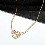 New Simple Hollow Love Heart Pendant Necklace for Women Fashion Creative Geometric Clavicle Chain Necklaces Party Jewelry Gift - Image 5