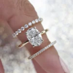2025 new light luxury fashion versatile zircon jewelry women's super flash zircon exquisite three-piece ring