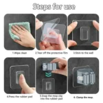 Self-Adhesive Mop Holder Broom Stand No-Drill Wall-Mounted Storage Rack Waterproof Organizer for Kitchen & Bathroom - Image 4