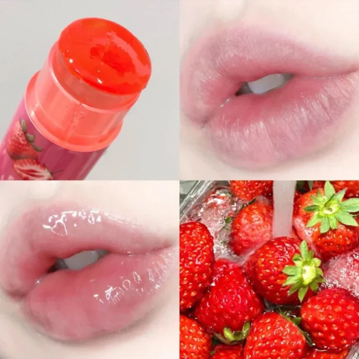 Set of 3Pcs Fruit Extract Lip Balm Jelly Moisturizing Hydrating Lipsticks Watery Gloss Fade LipLines Lip Care Tinted Lip Pomade - Image 6