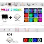 WS2812 Dream LED Strip Lights APP Control Tape Full Set With Power Supply+remote RGB Smart Led Light Bedroom Decoration - Image 2