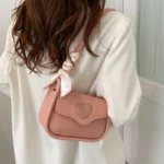 Cute Love Heart Women's Small Square Shoulder Bags Fashion Female Messenger Bag Simple Ladies Crossbody Purse Handbag with Scarf - Image 3