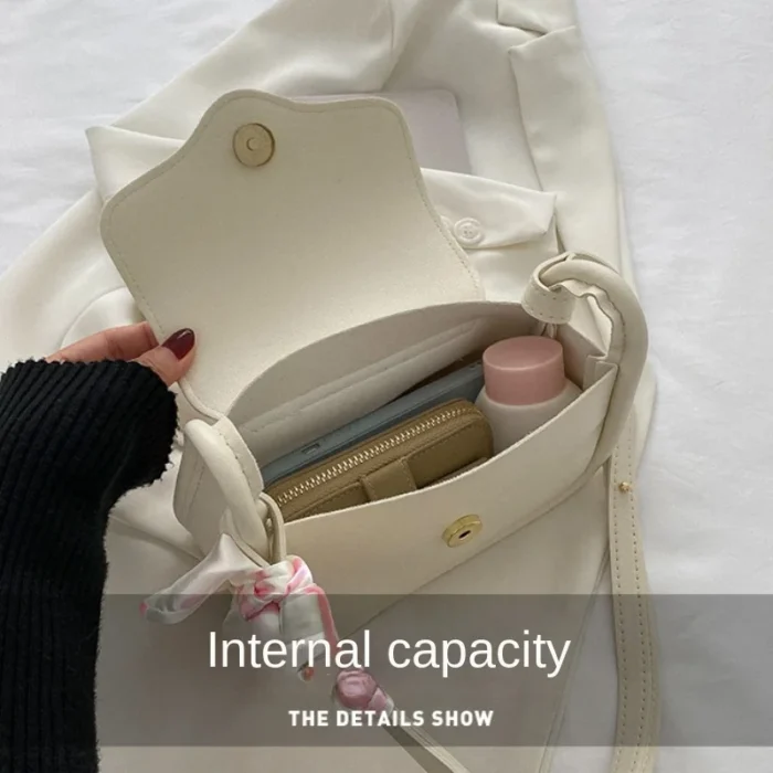 Cute Love Heart Women's Small Square Shoulder Bags Fashion Female Messenger Bag Simple Ladies Crossbody Purse Handbag with Scarf - Image 4