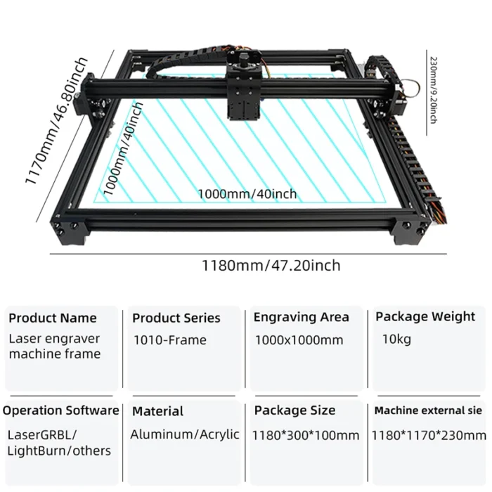 Laser engraving machine for metal and wood printer laser cutting machine DIY Laser machine frame kit - Image 2