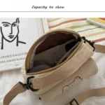 Hot Cute Teddy Bear Embroidered Diagonal Shoulder Bag Corduroy Leisure Bag Women's Crossbody Bag Travel Purses and Daily Handbag - Image 6