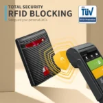 Men's Wallet Ultra Thin Rfid Leather with ID Window Multi Card Carbon Fiber Wallet - Image 4