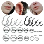 1/10Pc Stainless Steel Nose Ring CZ 16G Hinged Septum Clicker Segment Ear Tragus Cartilage Daith Lip Nose Body Piercing Jewelry - Image 5
