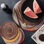 Placemats for Dining Table 1PC Linen cotton woven non-slip ironing placemat teacup mat Round plate mat flower mat kitchenware - Image 5