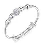 New Korean Fashion 925 Sterling Silver Lucky Beads Bangles for Women Bracelets Luxury Designer Party Wedding Jewelry Gifts - Image 4