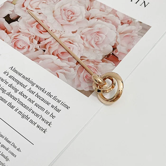 Accessories Disk Hair Temperament Simple Round Ball Hollow Metal Hairpins Hair Accessories Hair Sticks Hair Fork - Image 3