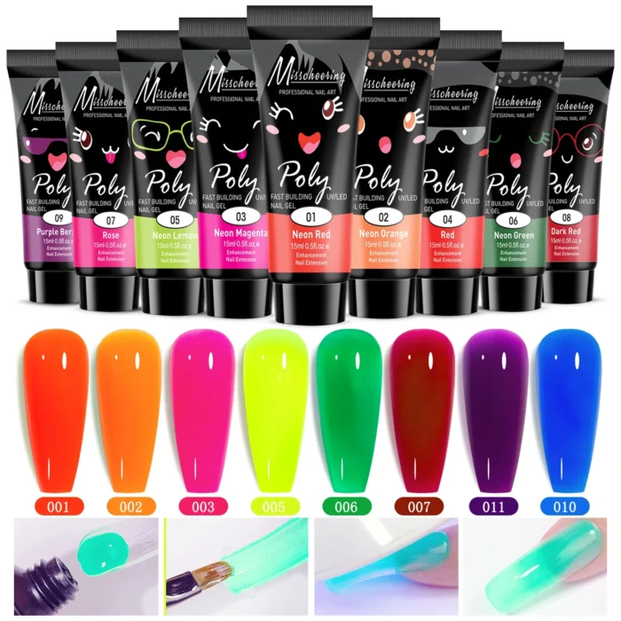 Crystal Fluorescent Nail Tips Extender UV Gel 15 ml Fluorescent Nails Art Extension Tool Quick Building Polish Gel Manicure Glue - Image 3