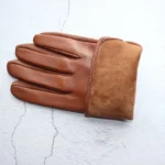 Men's Sheepskin Driving Gloves Solid Color Thin Single Leather Unlined Touch Screen Fashion Ripple Riding Motorcycle Gloves - Image 6