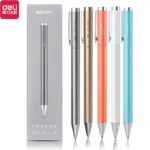 Deli Metal Sign Pen Pens Gold / Silver Gel Pen 0.5mm Refills PREMEC Smooth Refill MiKuni Japan Ink Black School Mi Pen