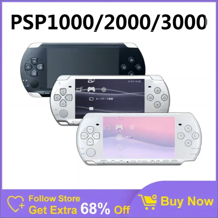 Original PSP1000/PSP2000/PSP3000 Console with 32GB/64GB/128GB Memory Card - Includes Free Games Portable Game Console - Image 1