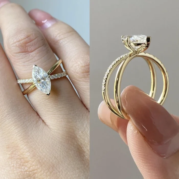 Fashionable temperament inlaid with horse eye zircon, niche design, versatile and exquisite, personalized index finger ring - Image 4