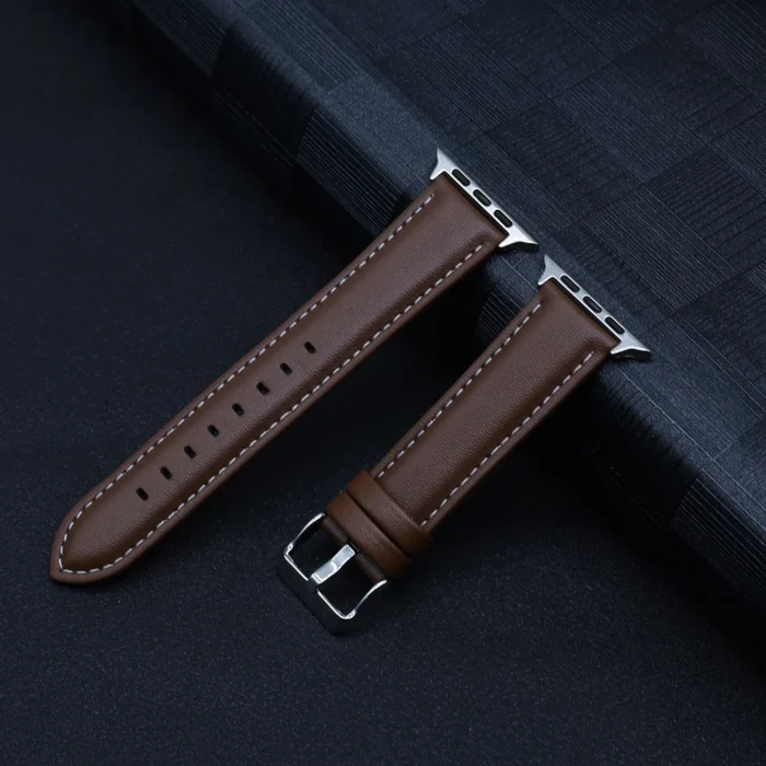 PU Leather Strap for Apple Watch Series 10 9 7 8 5 6 SE Ultra Bands 49mm 46mm 44mm 40 45mm 41mm 42mm iWatch Wristband Bracelets - Image 1