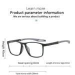 Unisex Ultralight Silicone TR90 Sports Blue Light Blocking High Definition Square Reading glasses Prescription Eyeglasses - Image 6