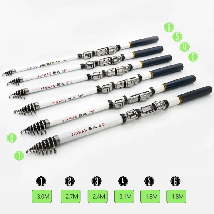 JOSBY Mini Spinning Fishing Rod Telescopic FRP Feeder Ultralight Portable Sea Travel Pole 1.5M 1.8M 2.1M 2.4M 2.7M 3.0M NEW - Image 6