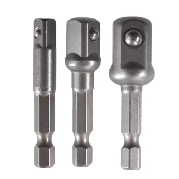 3Pcs Impact Socket Adapter 1/4 3/8 1/2 Inch Nut Driver Sockets Hex Shank Extension For Screwdriver Handle Tool - Image 5