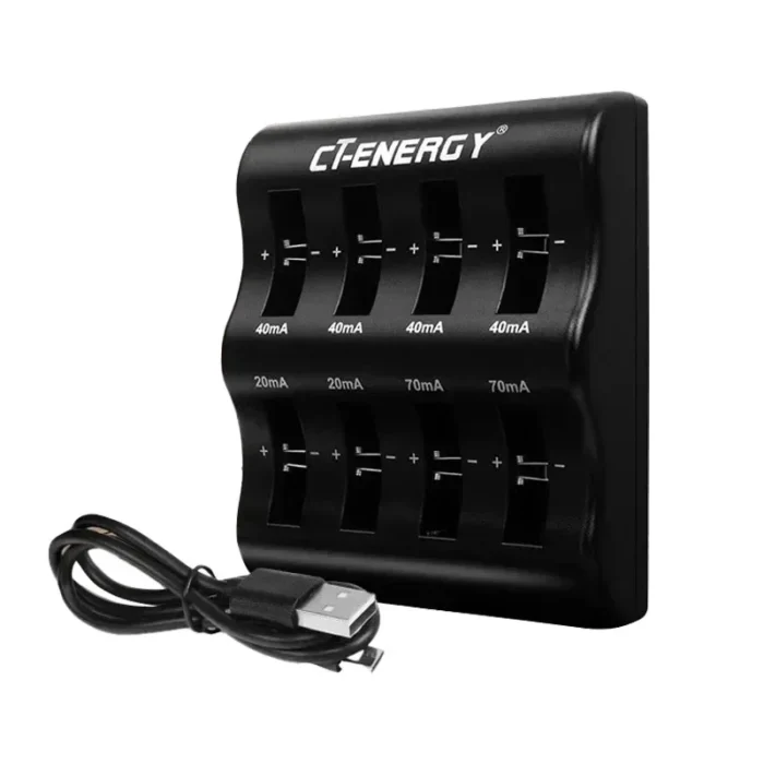 Smart Lithium Ion Battery Coin Cell Charger Adapter, Smart High Quality Lithium Ion Battery Charger Display Converter USB - Image 3