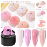 8ml Clear Non Stick Hand Solid Extension Nail Gel Polish Carving Flower Nail Art Building UV Gel Acrylic Varnish Manicure DIY - Image 4