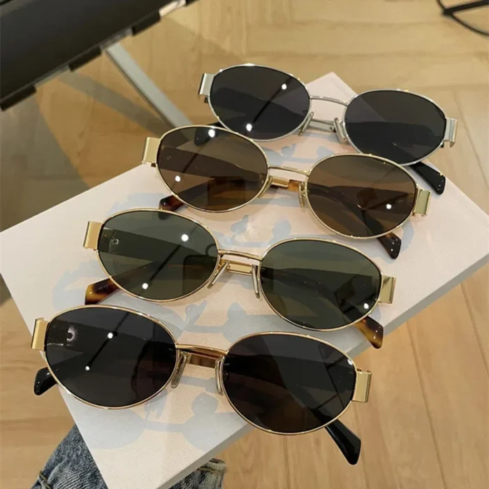 Retro Steampunk Sun Protection Sunglasses Vintage New Women's Metal Oval Sunglasses Ladies Classic UV400 Sunscreen Eyewear - Image 1
