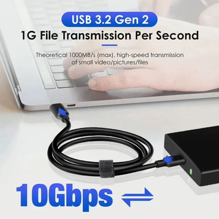 USB 3.2 10Gbps Type C Cable USB A to Type-C 3.2 Gen2 Cable Data Transfer USB C SSD Hard Disk Cable 3A 60W QC 3.0 Fast Charging - Image 2