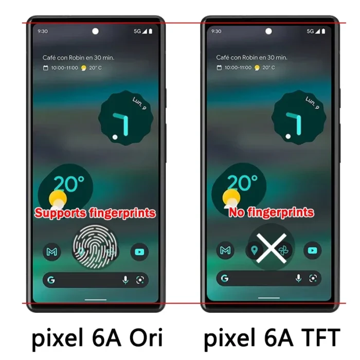 100% Tested For Google Pixel 6A GX7AS, GB62Z, G1AZG, GB17L LCD Display Touch Screen Digitizer Pixel 6a Lcd with frame - Image 4