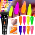 20ml Neon Nude Poly Nail Extension Gel Bright Fluorescent Gel Pink Green Quick Building Nail Semi Permanent Finger Varnish - Image 3