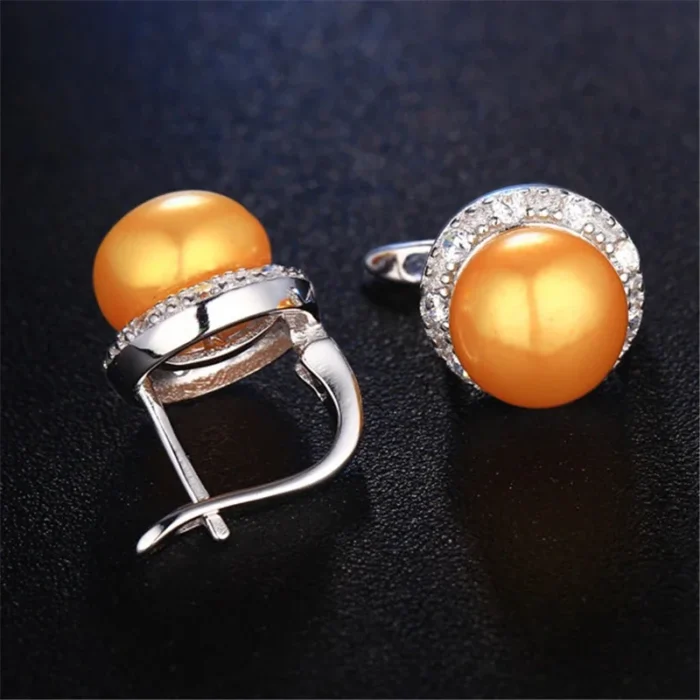 Dainashi High Quality 925 Sterling Silver Zircon Earrings Genuine Natural Freshwater Pearl Stud Earrings for Women - Image 5