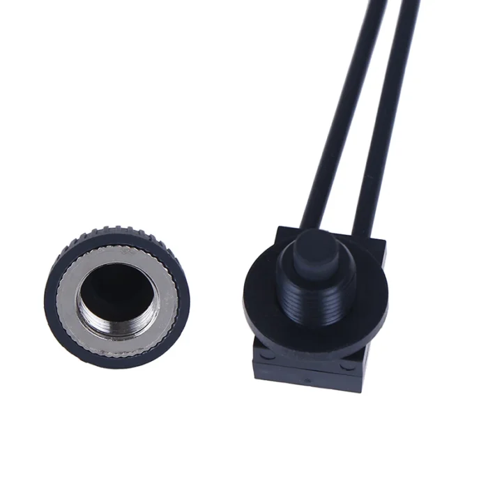 Black,Red 220V Waterproof Push Button On-off Switch With 4" Lead Wire Black - Image 3