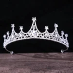 DIEZI Korean Luxury White Crystal Crown Hair Accessories Tiara Women Wedding Rhinestone Bridal Silver Color Crown Hair Jewelry - Image 6