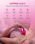 Lush 4 Remote Control G-spot Vibrator, Wearable Long Distance Adult Sex Toys & Games with LED Light, App Controlled Egg Vib - Image 2