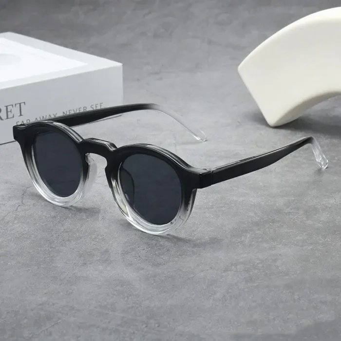 New Retro Round Small Frame Sunglasses Personalized High-end Men's and Women's Glasses Fashion Trend UV Resistant Sunglasses - Image 5