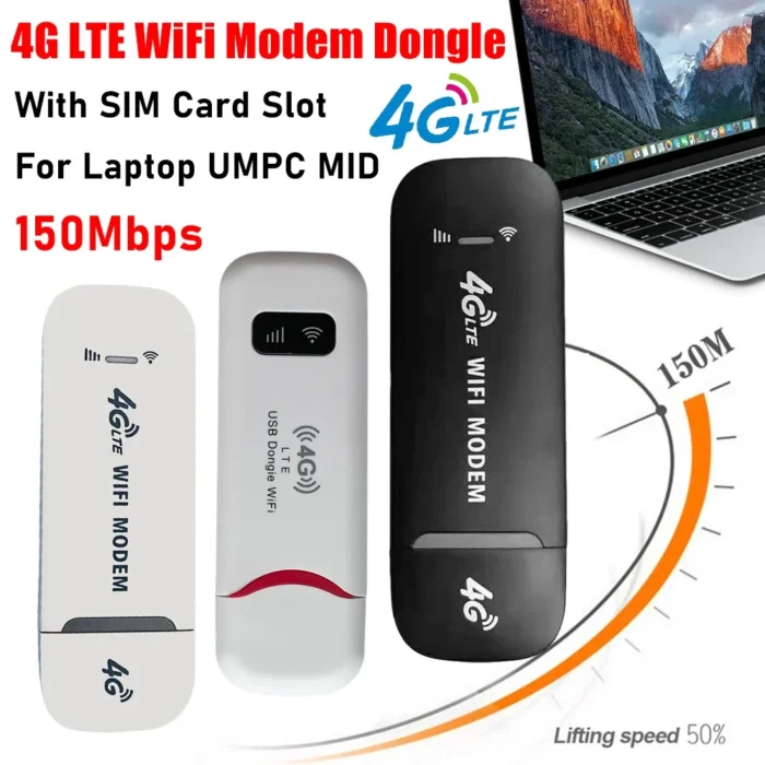 4G LTE WiFi Router 150Mbps Pocket Hotspot USB Mobile WiFi Router SIM Card Slot Network Adapter 4G Card Router for Home Office - Image 1