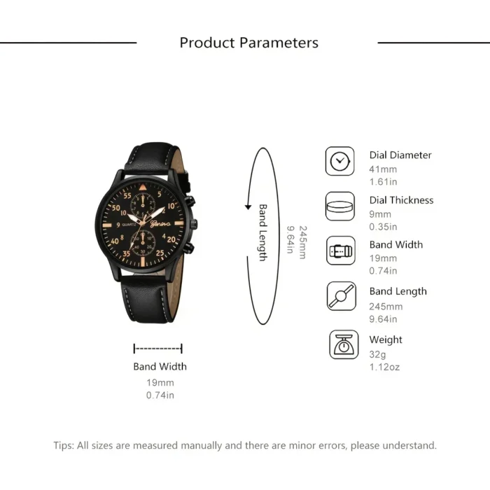 4/2/1pcs Men Sports Watches Set Man Business Quartz Wristwatch Luxury Brown Leather Bracelet Men Casual Clock Watch（NO Box） - Image 6