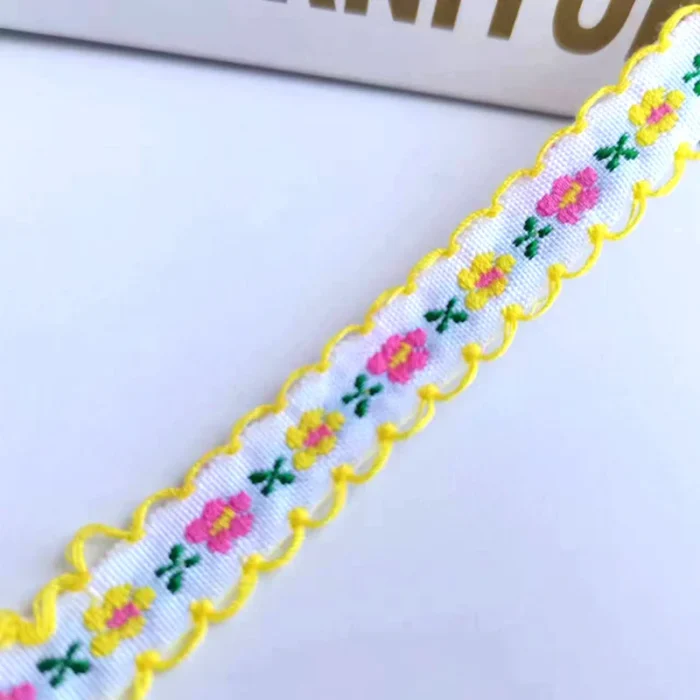 Ethnic Embroidery Lace Trim, Countryside Style Ethnic Woven Ribbon Decoration, 1cm Small Floral Clothing Accessory - Image 6
