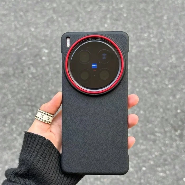 Slim Thin Borderless Case For Vivo X200 Ultra X200 Pro Mini 5G Luxury PU Leather Silicone Phone Back Cover Stylish Shell - Image 1