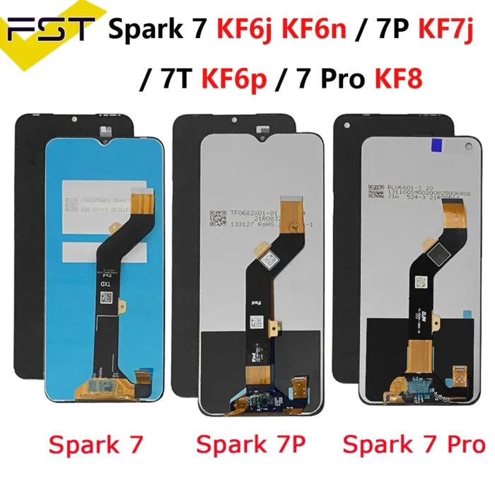 Original For Tecno Spark 7 Display KF6J KF6N LCD Touch Screen Digitizer For Tecno Spark 7P KF7j LCD Spark 7T KF6p 7 Pro KF8 lcd - Image 1
