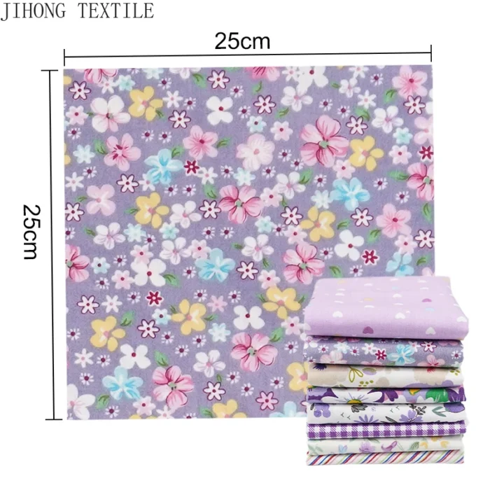 Patchwork Fabric Pink Rose Pattern Cottton Twill Upholstery Fabric For Sewing Quilt, Doll Costume, Scrapbook Decoration 6/7/8pcs - Image 4