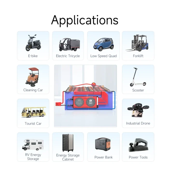 Daly Smart BMS 10s 36v 13S 14S 16S 48V Lifepo4 BMS 17S 20S 24S 40A 60A 80A 100A 150A 200A 500A Lifepo4 Li-Ion Lto Batterie - Image 3