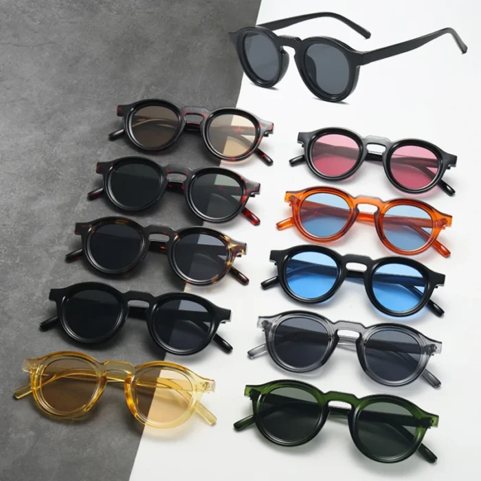 New Retro Round Small Frame Sunglasses Personalized High-end Men's and Women's Glasses Fashion Trend UV Resistant Sunglasses - Image 2