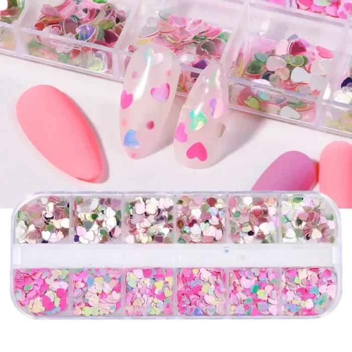 12pcs Nail Glitter Flakes Mixed Sizes 3D Sequins Paillette Powder Charm for Nail Art Decoration Manicure Tools - Image 3