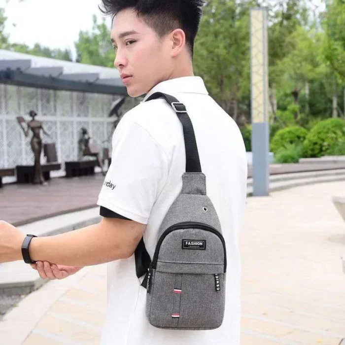 2023 New Chest Bag Messenger Pack Men Simple Nylon Fashion Waterproof One Shoulder Crossbody Bag - Image 3
