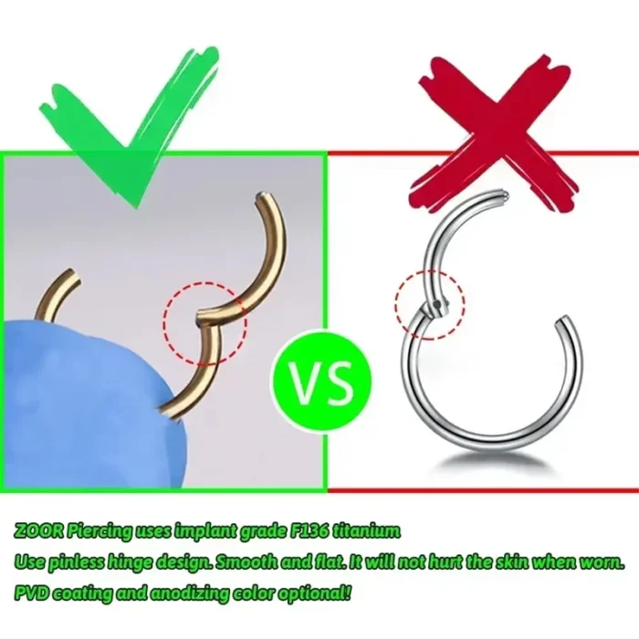 1/10Pc Stainless Steel Nose Ring CZ 16G Hinged Septum Clicker Segment Ear Tragus Cartilage Daith Lip Nose Body Piercing Jewelry - Image 3
