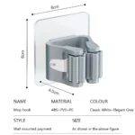 Self-Adhesive Mop Holder Broom Stand No-Drill Wall-Mounted Storage Rack Waterproof Organizer for Kitchen & Bathroom - Image 6