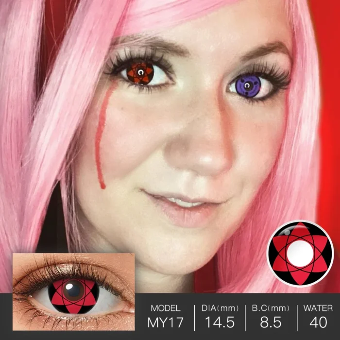 Halloween Contact Lenses Sharingan Eye Cosplay Contact Lenses For Eyes Red Black Colored Contact Lenses Anime Accessories - Image 3